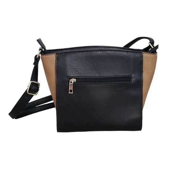 Mia & Luca vegan medium shoulder bag in black and brown - Picture 3 of 10